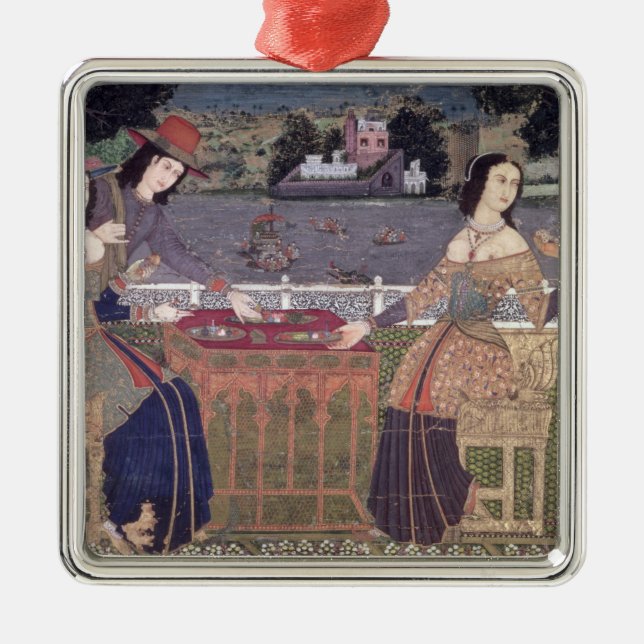 Portuguese women eating a meal, Goa Metal Ornament (Front)