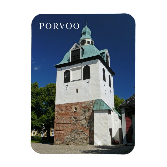 Porvoo Cathedral Bell Tower view fridge magnet (Vertical)