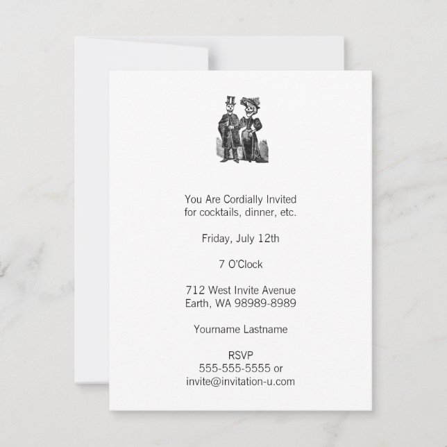Posada Skeleton Couple Invitation (Front)