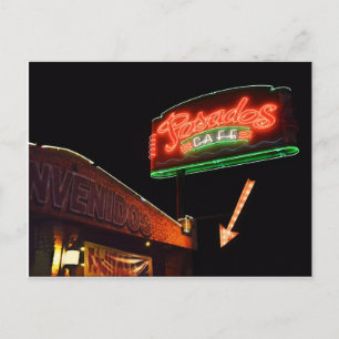 Posados Cafe Neon Sign Postcard