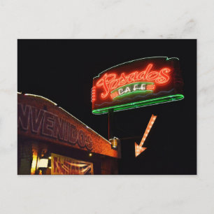 Posados Cafe Neon Sign Postcard