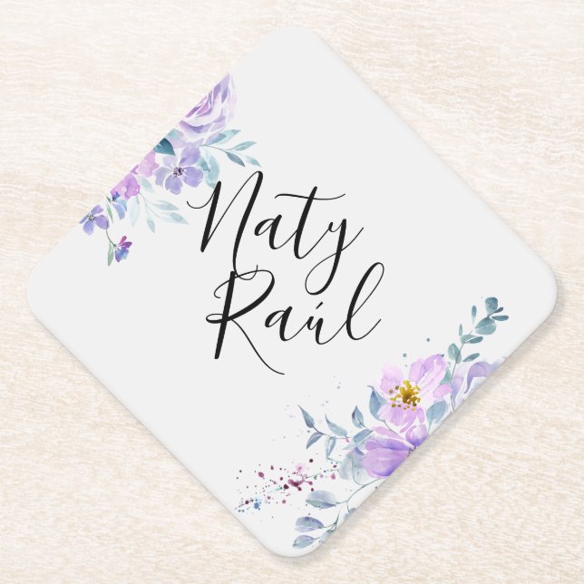Posavases Personalized in lilac tones Paper Coaster (Front)