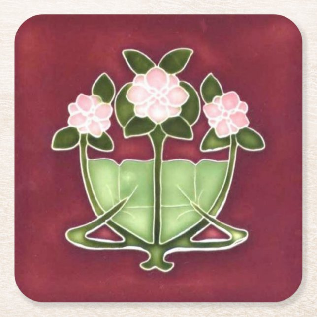 Posavasos Cuadrado De Papel Cardboard paper drink  Square Paper Coaster (Front)