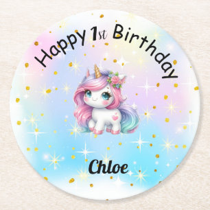 Posavasos de Cumpleaños Personalizado Round Paper Coaster
