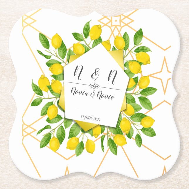 Posavasos lemon paper coaster (Front)