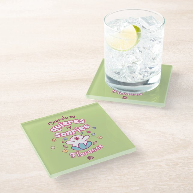 Posavasos Pregnancy When you want and smile Glass Coaster (Angled)