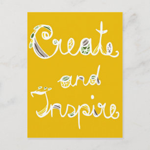 Poscard "Create and Inspire Dark Orange" Postcard
