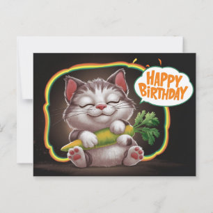 Poscards Happy Birthday Petit Chat 05 Postcard