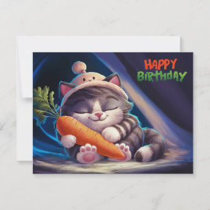 Poscards Happy Birthday Petit Chat 07 Postcard