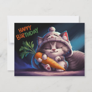 Poscards Happy Birthday Petit Chat 08 Postcard