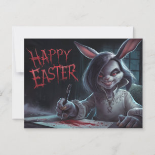 Poscards Happy Easter Woman Rabbit 03 Postcard