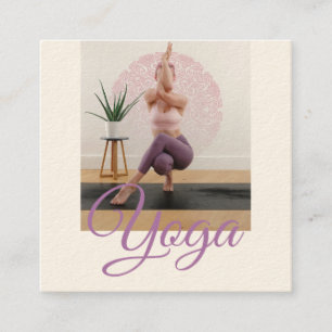 Posed Photo Yoga Teacher Instructor Square Business Card