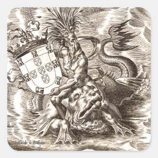 Poseidon at Sea Square Sticker