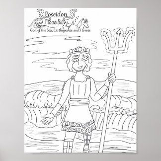 Poseidon Colouring Page Print