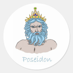 Poseidon - Greek god Classic Round Sticker