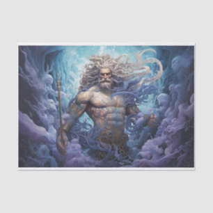 Poseidon Greek God Under Sea Decoupage Tissue Paper