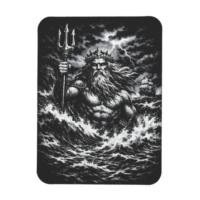Poseidon — Lord of the Deep by BurnsInHell Magnet (Vertical)