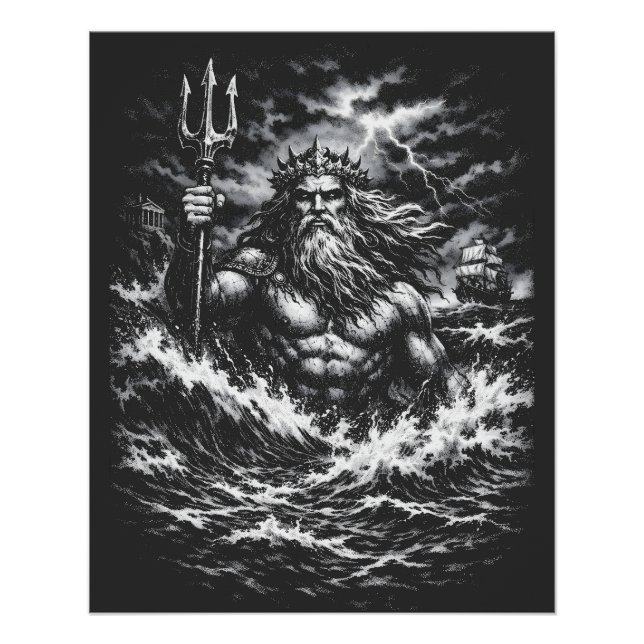 Poseidon — Lord of the Deep by BurnsInHell Poster (Front)