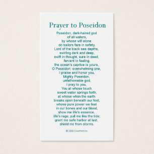 Poseidon Prayer Card