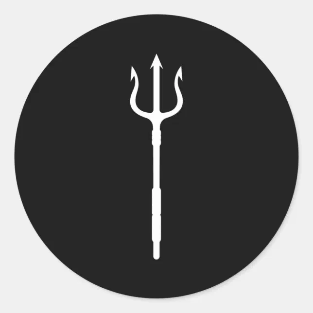 Round Trident Sticker Poseidon Trident Neptune Greek God Classic Round Sticker | Zazzle