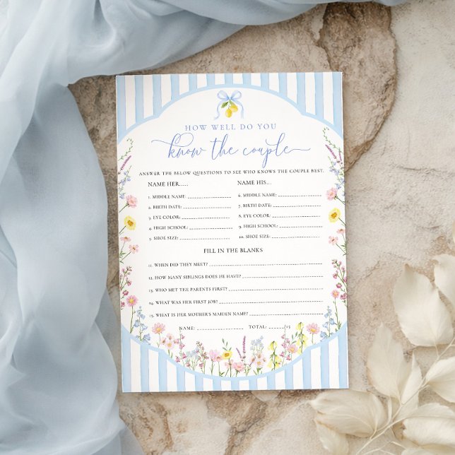 Posey How Well Do You Know The Couple Game Invitation (Creator Uploaded)