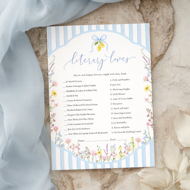 Posey Literary Loves Game Invitation (Creator Uploaded)