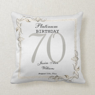 Posh 70th Platinum Birthday Cushion