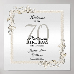 Posh 70th Platinum Birthday Poster
