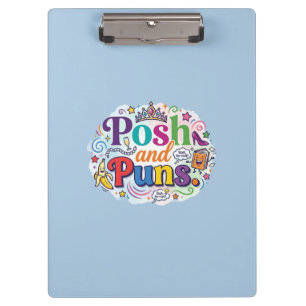 Posh and Puns – Chic Funny Typography T-Shirt Clipboard