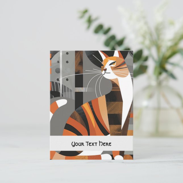 Posh arrogant cat postcard (Standing Front)