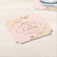 Posh Blush Pink & Gold Don't Take My Drink Wedding