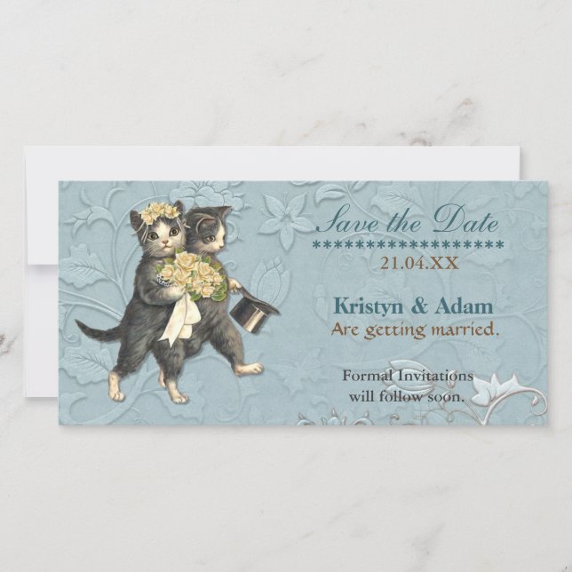Posh Cats Wedding Save the Date (Front)