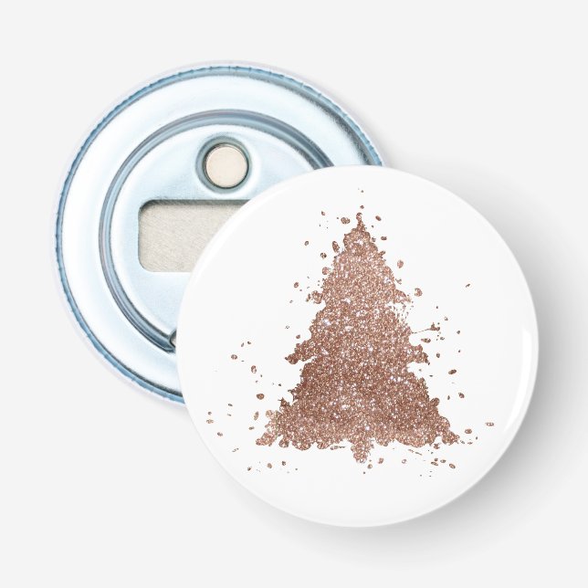 Posh Christmas Tree | Glam Rose Gold Luxurious Bottle Opener (Front)