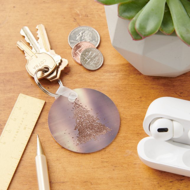 Posh Christmas Tree | Glam Rose Gold Luxurious Key Ring (Desk)