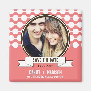Posh Couple Save The Date Magnet - Pink