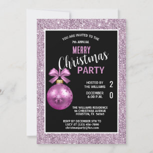 Posh Decorative Lilac Christmas Invitation