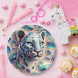Posh Glam Opal Leopard Print Paper Plates