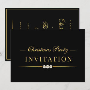 Posh Glamour Gold Christmas Party Invitation