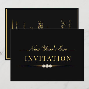 Posh Glamour Gold New Year's Eve Party Invitation