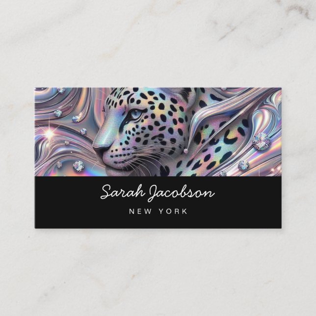 Posh Luxury Opal Iridescent Style Business Card (Front)