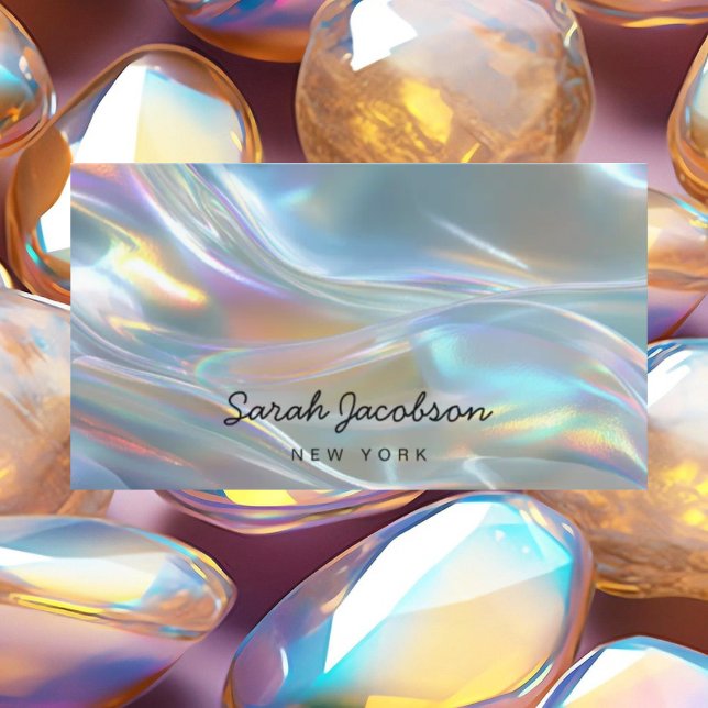 Posh Luxury Opal Iridescent Style Business Card (Creator Uploaded)