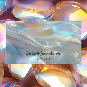 Posh Luxury Opal Iridescent Style Business Card