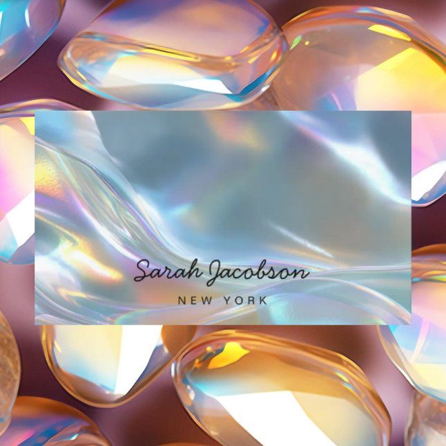 Posh Luxury Opal Iridescent Style Business Card (Creator Uploaded)