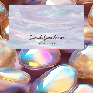 Posh Luxury Opal Iridescent Style Business Card