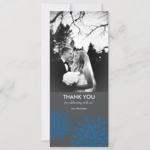 Posh Petals Cerulean Photo Thank You Card