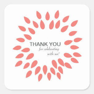 Posh Petals Coral Customisable Sticker