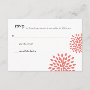 Posh Petals   Coral   RSVP Card