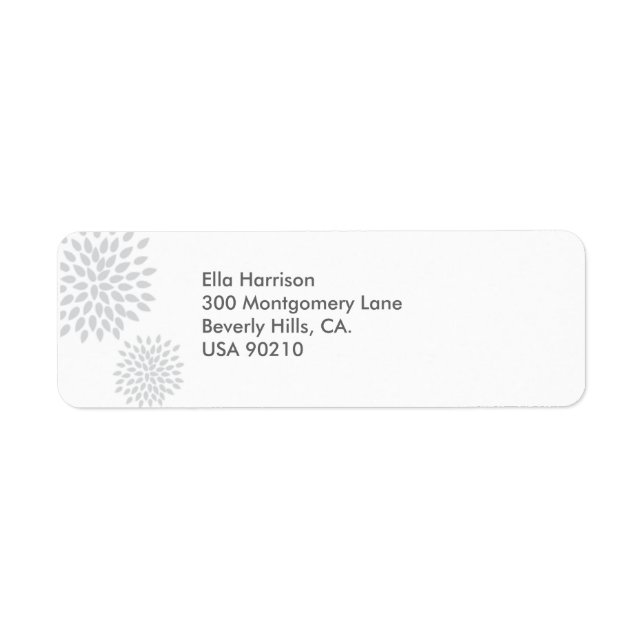 Posh Petals | Silver | Return Address Label (Front)