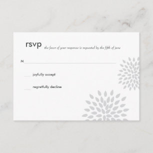 Posh Petals Silver RSVP Card