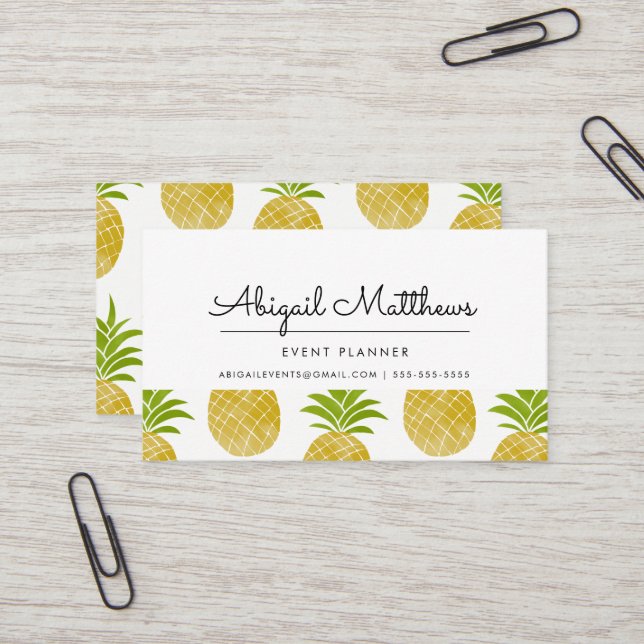Posh Pineapple Business Card (Front/Back In Situ)